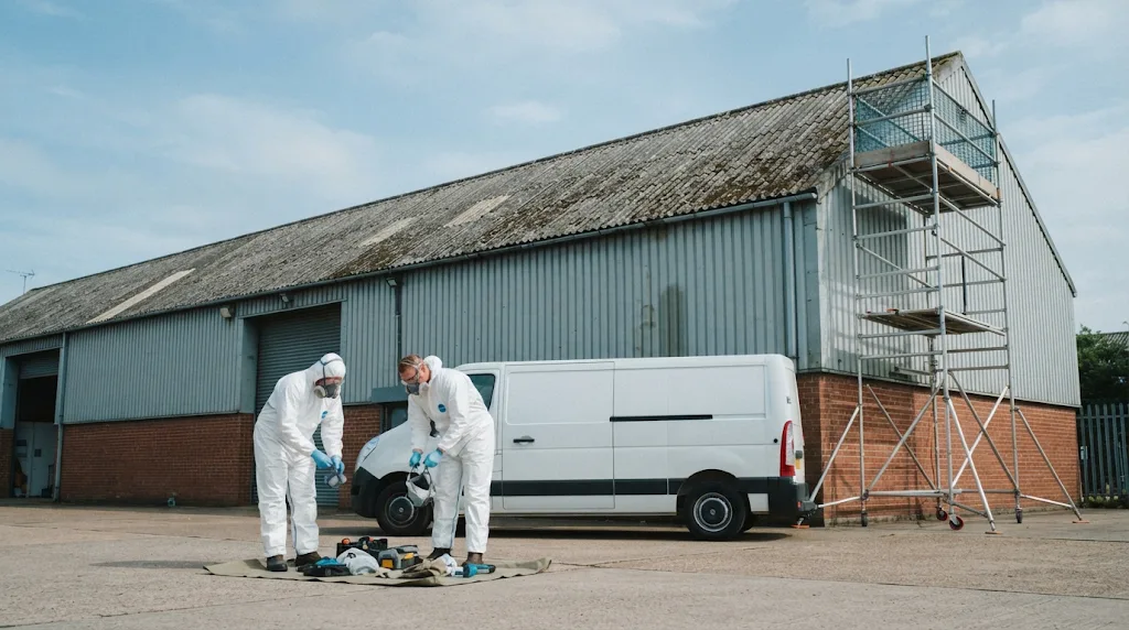 Crew and van on site